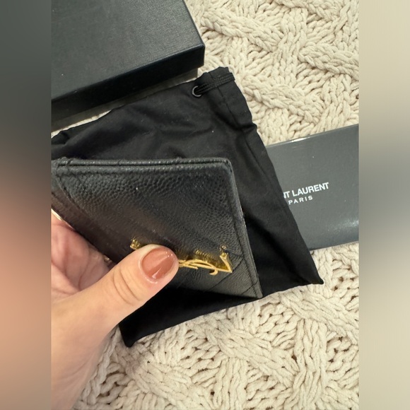 Saint Laurent YSL cardholder black with gold hardware - Picture 3 of 8